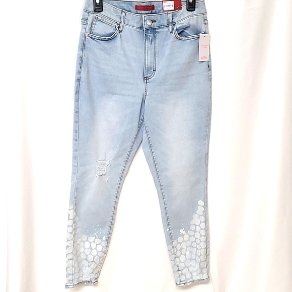 Jennifer Lopez Denim - Jennifer Lopez Blue Skinny Crop Jeans